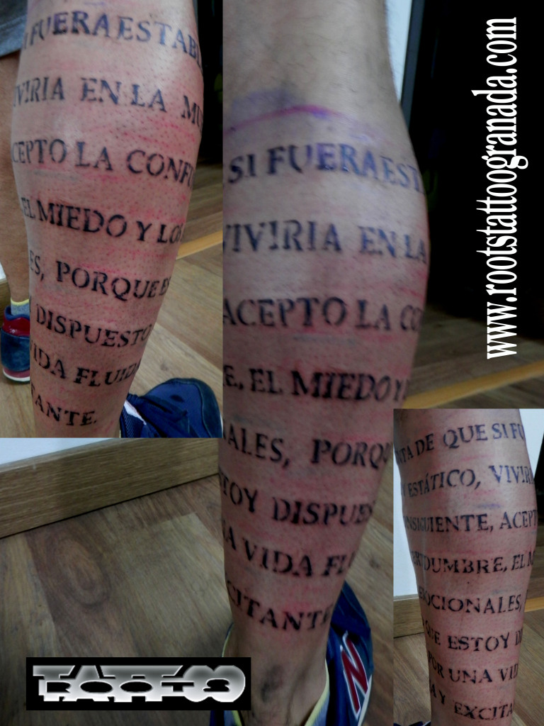 TATUAJE LETRAS PIERNA