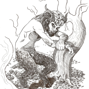 Dibujo fauno, Serafín Rabé