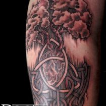 Tatuaje de corazón con árbol
