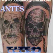 Tatuaje calavera antes y después