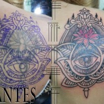 Tatuaje decorativo antes y después