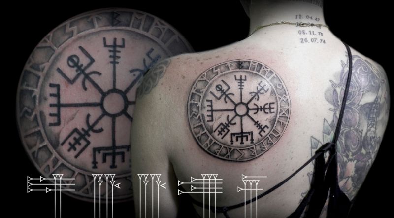 Vegvisir, tatuaje de brújula solar