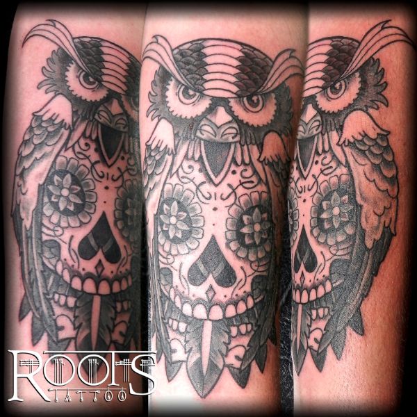 Owl mexican tattoo