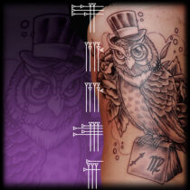 Tatuaje lechuza new school Granada