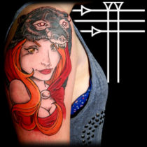 Tattoo Pin Up neotradicional a color