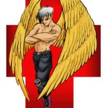 Diseño tatuajes angel alas doradas
