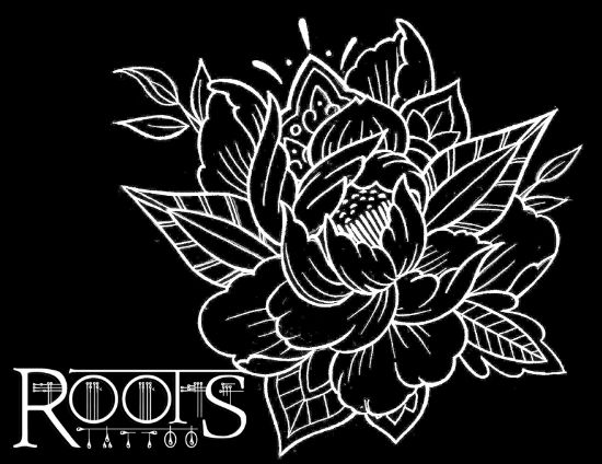 Diseño flash para tatuaje flor de loto