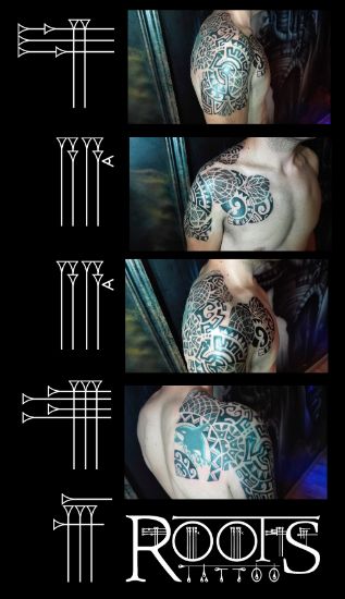 Tatuaje hombro, pecho y espalda