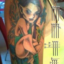 tatu brazo chica color