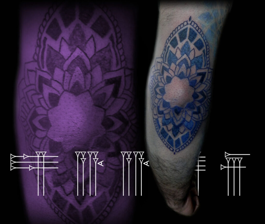 Tatuaje geométrico color