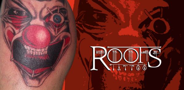 Tatuaje de payaso malvado