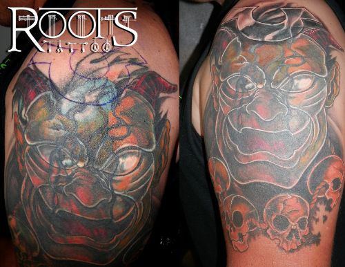 Tapado cover-up de dragones a color