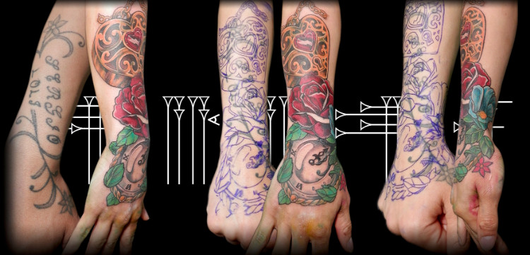 Tattoo cover in hand, Granada, Spain