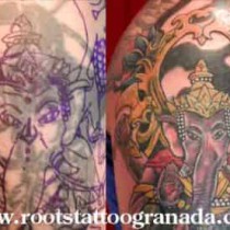 Detalle tapado de tatuaje