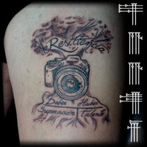 tree and camera tattoo