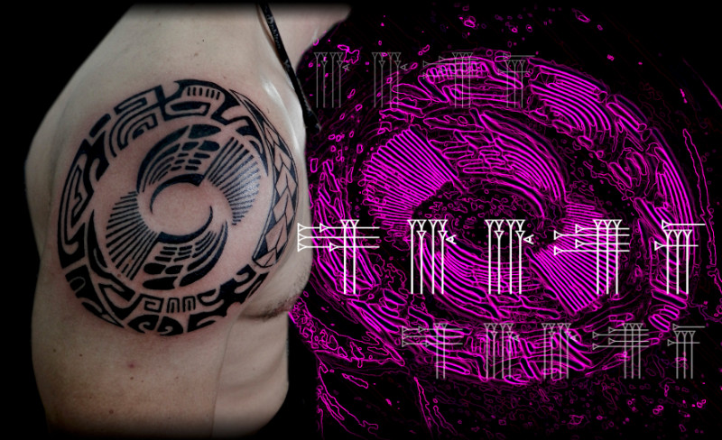 Tatuaje tribal tinta plana