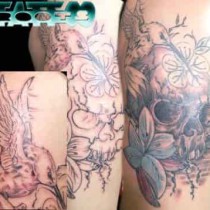 primera sesión tatuaje muslo