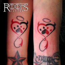 Angel y diablo chicas tattoo