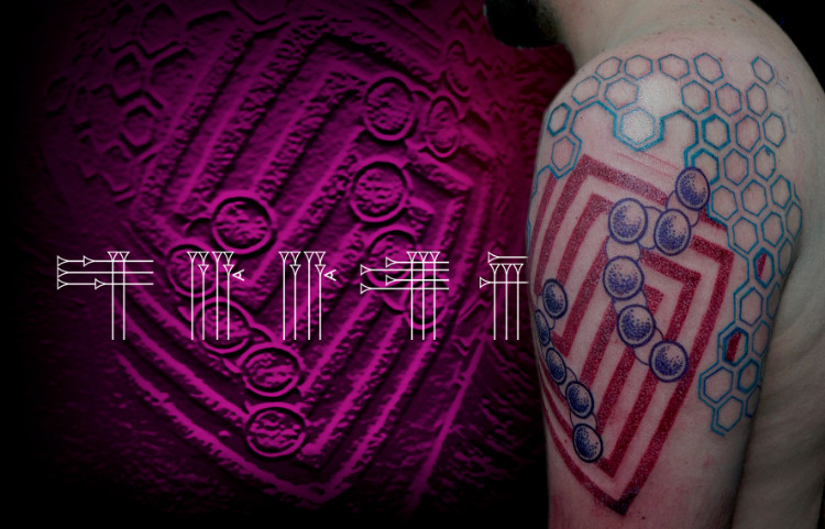 Tattoo abstracto con puntillismo