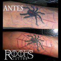Spider web tattoo