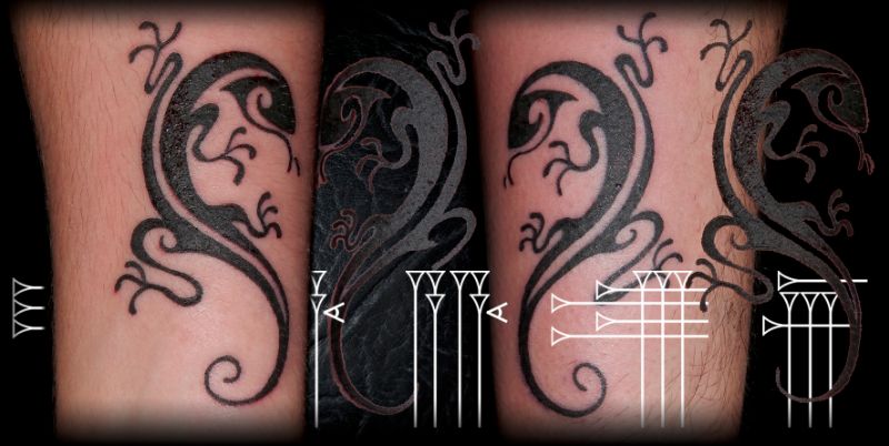 Tattoo lagarto maorí complementario