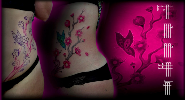 Tatuaje adaptado a la anatomía femenina