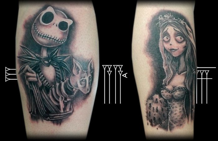Tatuaje jack y novia cadáver