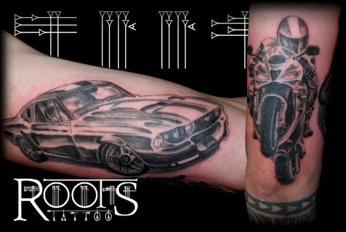 Tatuaje de coche y moto