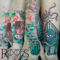 Hacer tatuaje a color acuarela