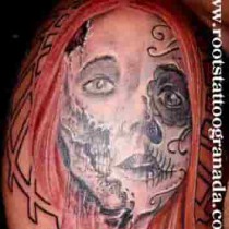Caatrina con máscara, muerte.